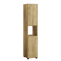 Hioshop Flandu kolomkast hoog met 2 deuren, honing eiken decor.