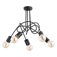 Euluna Plafondlamp Tarnow 5-lamps, zwart