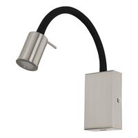 EGLO LED Wandleuchte Tazzoli nickel-matt schwarz Wippschalter 380 lm Lampe