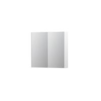 INK SPK2 Spiegelkast - 80x14x74cm - 2 deuren - dubbelzijdige Spiegel - schakelaar en stopcontact - MDF lak wit mat 1105201