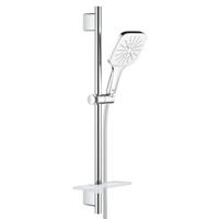 Grohe QuickFix Vitalio glijstangset met zeepschaal en 3 standen vierkante handdouche chroom 26596000