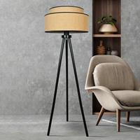 Euluna Vloerlamp Boho jute & black, hoogte 145cm