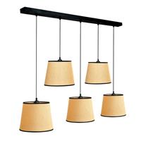 Euluna Hanglamp jute&black bruin 5-lamps lineair