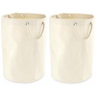 2x Stuks Stevige Canvas Cadeau/opbergzak 40 X 60 Cm - Opbergmanden