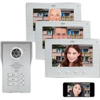 Elro Dv477ip3 Wifi Ip Video Deur Intercom et 3x 7 Inch Kleurenscherm - Bekijken En Communiceren Via App