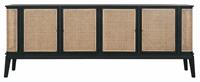 24Designs Raffles Webbing Dressoir 4-Deurs - B213 X D48 X H80 Cm - Zwart Mindi Hout