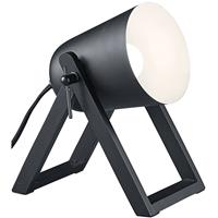 BES LED Led Tafellamp - Trion Maryla - E27 Fitting - Rond at Zwart - Aluminium/hout