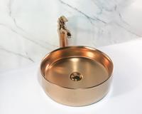 Saniclear Ruby waskom mat rose goud 35x12cm