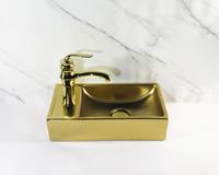 Saniclear Oro fontein mat goud 40x22cm links