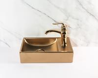 Saniclear Ruby fontein mat rose goud 40x22cm rechts