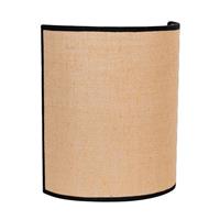 Euluna Wandlamp Jute&black, natuurlijk bruin, halfrond