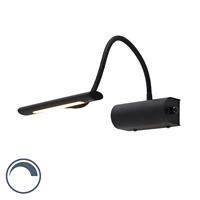 QAZQA Design Wandleuchte schwarz 18,5 cm inkl. LED mit Dimmer - Tableau