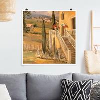 Klebefieber Poster Italienische Landschaft - Haustreppe