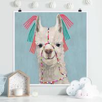 Klebefieber Poster Lama mit Schmuck II