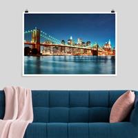 Klebefieber Poster Nighttime Manhattan Bridge