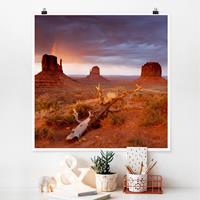 Klebefieber Poster Monument Valley bei Sonnenuntergang