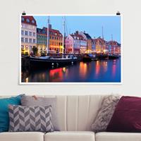 Klebefieber Poster Kopenhagener Hafen am Abend