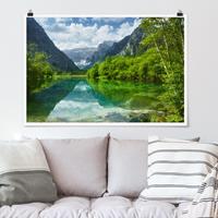 Klebefieber Poster Bergsee mit Spiegelung