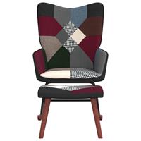vidaxl Schommelstoel met voetenbank patchwork stof