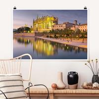 Klebefieber Poster Catedral de Mallorca Wasserspiegelung