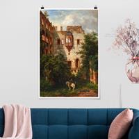 Klebefieber Poster Carl Ludwig Fahrbach - Im Hof des Heidelberger Schlosses