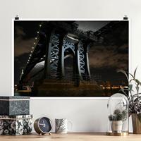 Klebefieber Poster Manhattan Bridge bei Nacht