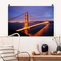 Klebefieber Poster Golden Gate Bridge bei Nacht