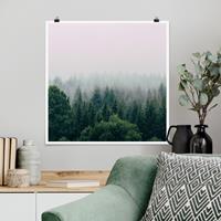 Klebefieber Poster Wald im Nebel Dämmerung