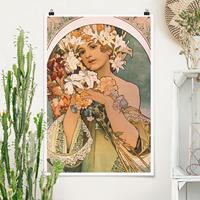 Klebefieber Poster Kunstdruck Alfons Mucha - Blume