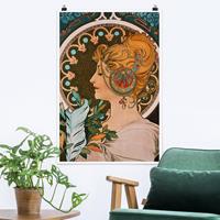 Klebefieber Poster Kunstdruck Alfons Mucha - Die Feder