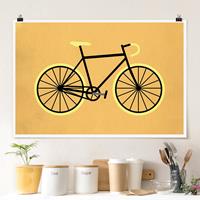 Klebefieber Poster Fahrrad in Gelb