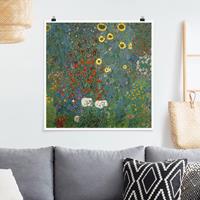 Klebefieber Poster Gustav Klimt - Garten Sonnenblumen