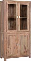 Gutmann Factory Vitrine Inka, aus massivem Sheesham Holz, Höhe 180 cm