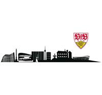 Wall-Art Wandfolie VfB Stuttgart skyline met logo (1 stuk)