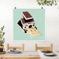 Klebefieber Poster Kamera mit Käse