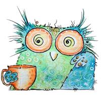 Wall-Art Wandfolie Vogel koffie uil - Coffee Owl (1 stuk)