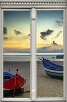 queence Wandfolie Boten aan het strand