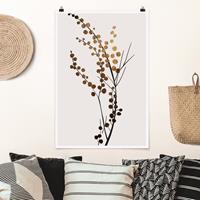 Klebefieber Poster Grafische Pflanzenwelt - Beeren Gold