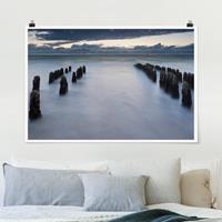 Klebefieber Poster Holzbuhnen in der Nordsee auf Sylt