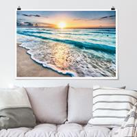 Klebefieber Poster Sonnenuntergang am Strand