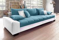 Nova Via Big-Sofa, wahlweise mit Kaltschaum (140kg Belastung/Sitz) und Bluetooth-Soundsystem, sowie RGB-LED-Beleuchtung