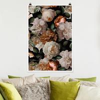 Klebefieber Poster Rote Rosen mit Weißen Rosen