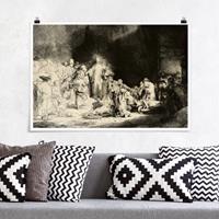 Klebefieber Poster Rembrandt van Rijn - Christus heilt die Kranken