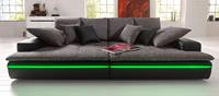 Nova Via Big-Sofa Haiti, wahlweise mit Kaltschaum (140kg Belastung/Sitz) und RGB-LED-Beleuchtung, in verschiedenen Größen erhältlich