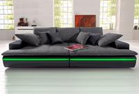 Nova Via Big-Sofa Haiti, wahlweise mit Kaltschaum (140kg Belastung/Sitz) und RGB-LED-Beleuchtung, in verschiedenen Größen erhältlich