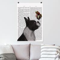 Bilderwelten Poster Spruch - Hochformat Tierlektüre - Terrier mit Eis