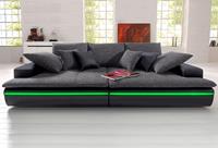 Nova Via Big-Sofa Haiti, wahlweise mit Kaltschaum (140kg Belastung/Sitz) und RGB-LED-Beleuchtung, in verschiedenen Größen erhältlich