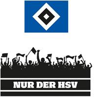 Wall-Art Wandfolie Alleen HSV fans en logo (1 stuk)