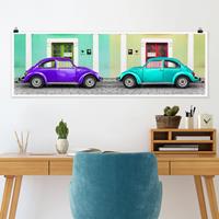 Bilderwelten Panorama Poster Architektur & Skyline Beetles Lila-Türkis