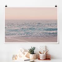 Klebefieber Poster Roségoldener Strand am Morgen